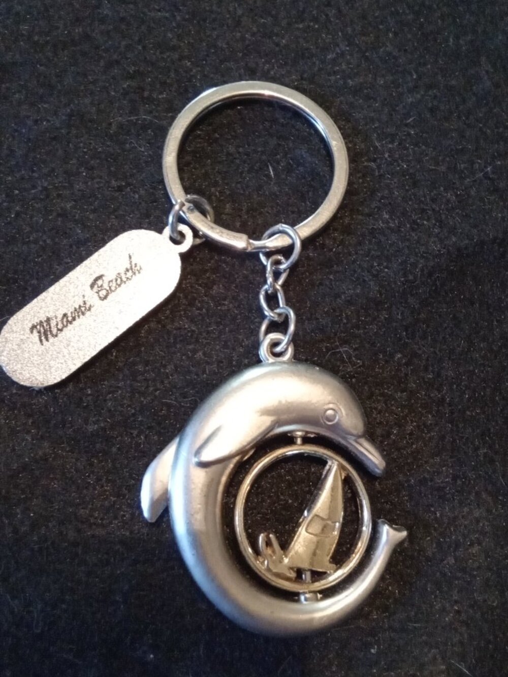 Vintage Dolphin/ Sailboat Keychain